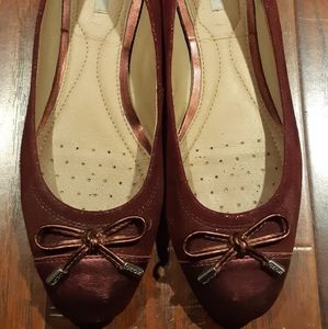 Geox Red Leather Flat Shoes size 7